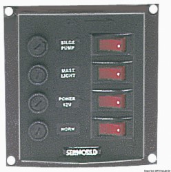 Vertical control panel w. 4 switches 