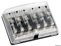 Glass fuse holder box for 6 fuses 