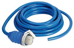 Wstępnie zamontowana nasadka + kabel niebieski 10 m 50 A