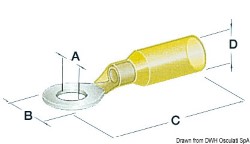 Предизолированная водонепроницаемая проушина 6,4 мм желтая