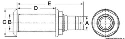 Nylon/glasvezel lange buitenboordkraan 2"1/4 x 38 mm