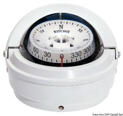 Kompas Ritchie Voyager 3 "zunanji white / white