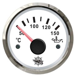 Oil temperature gauge 50/150° white/glossy 