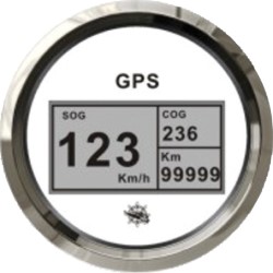 Prędkościomierz kompas licznik mil GPS biały/błyszczący