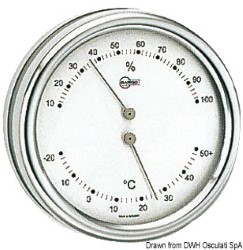 Barigo Orion thermo/hygrometer zilveren wijzerplaat