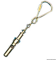 Pendant polished brass keyring Whistle 