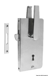 Chromed brass sliding door lock w/regular key 