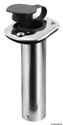 Flush-mount SS rod holder 42 mm 90° 