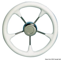 Steer.wheel, blød polyur., Hvid