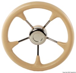 Steer.wheel, polyur suave., Crema