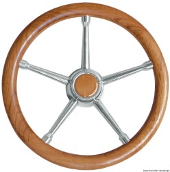 A soft polyurethane steering wheel teak/SS 350mm 