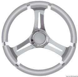 B soft polyurethane steering wheel grey/SS 350mm 