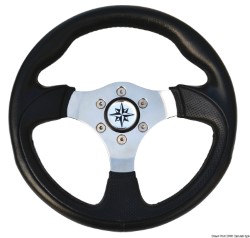 Tender steering wheel black/polished SS Ø 300 mm 