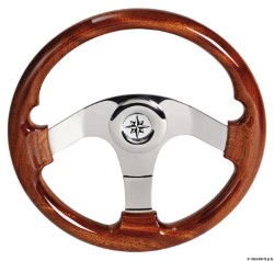Mahagoni steering wheel SS spokes+hub 350 mm 