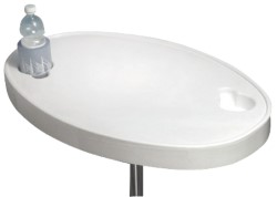 ABS oval table white 77x51 cm 