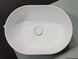 Umywalka nablatowa półowalna Ocritech biała 350x260 mm