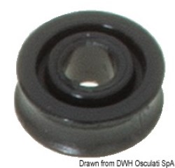 Delrin pulley 17 mm for lines Ø 5 mm black 