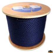 3-strängiges blaues Seil aus hochfestem Polyester mit einem Durchmesser von 20 m