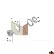 Flush-pull latch with inner opening system with lock outer diameter 62 mm
