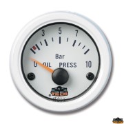 Indicatore di pressione olio diametro esterno 57 mm colore bianco