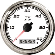 Universal tachometer with hour meter outer diameter 96 mm black color