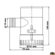 Bilge pump 12V flow 2080 Lt/h