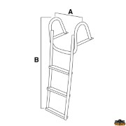 Boarding ladder with grabrail wooden steps 3 steps