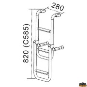 Scaletta-in acciaio inox aisi 316 con gradini legno 3 gradini