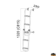 Scaletta-in acciaio inox aisi 316 con gradini legno 4 gradini