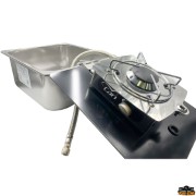 Combination gas stove with retractable sink model LC1710